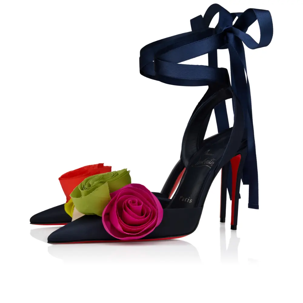 Christian Louboutin's Mere Lachaise Kate Max tie up pumps with hand-sewn flowers for SS26