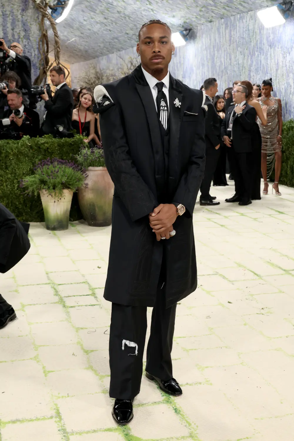 Justin Jefferson wearing the Hublot Spirit of Big Bang High Jewelry King Gold. Photo by John Shearer, Wire Image, Getty Images