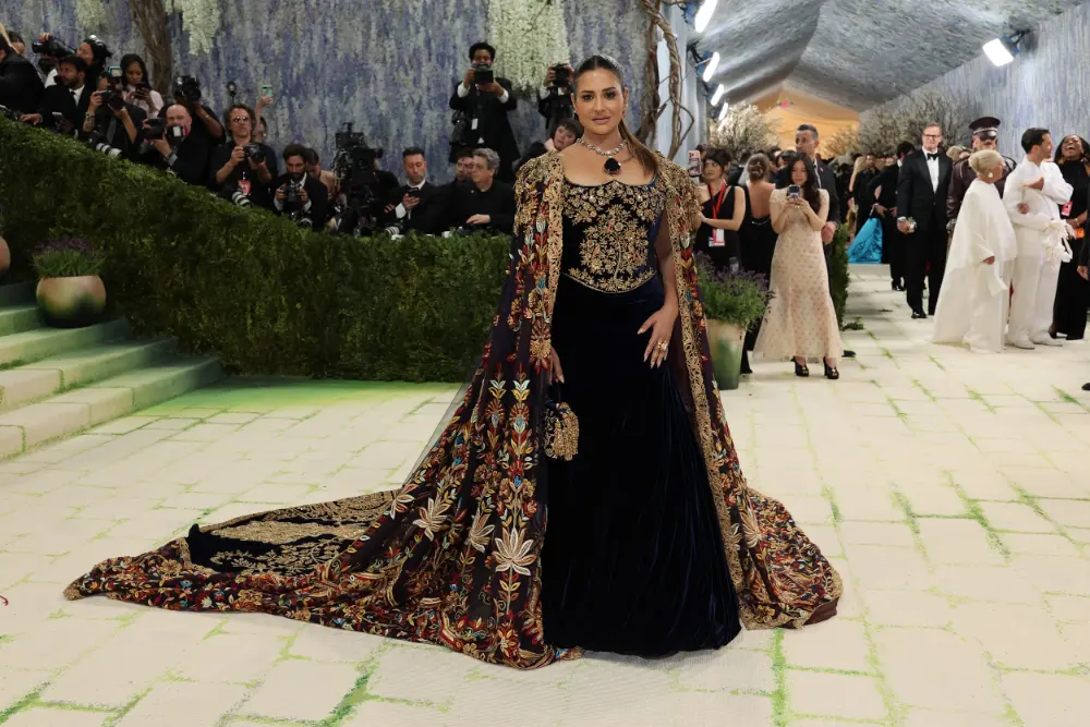 Sudha Reddy at the Met Gala, in Manish Malhotra. Photo by Getty Images