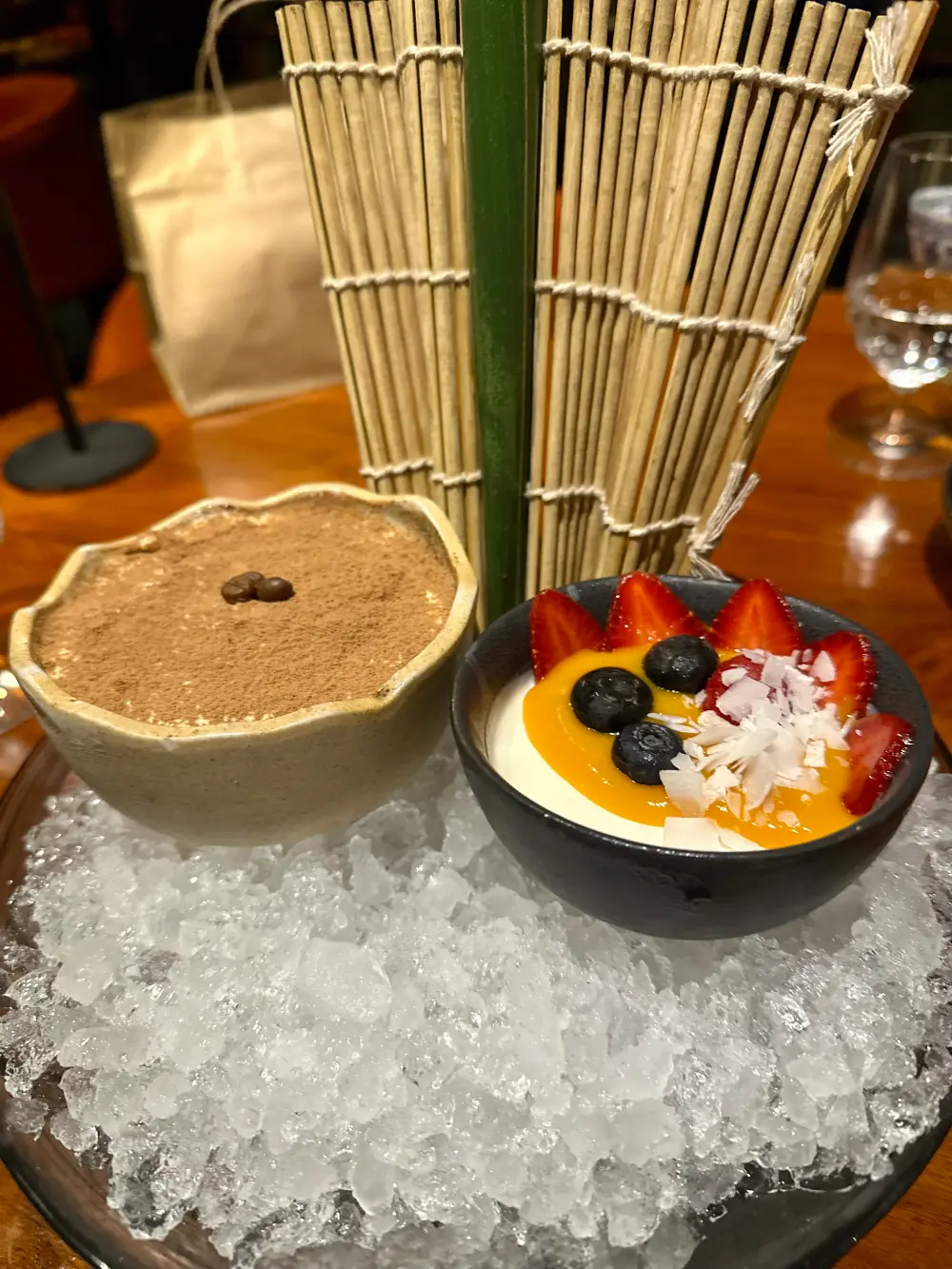 Japonico Tiramisu and Coconut Panna Cotta