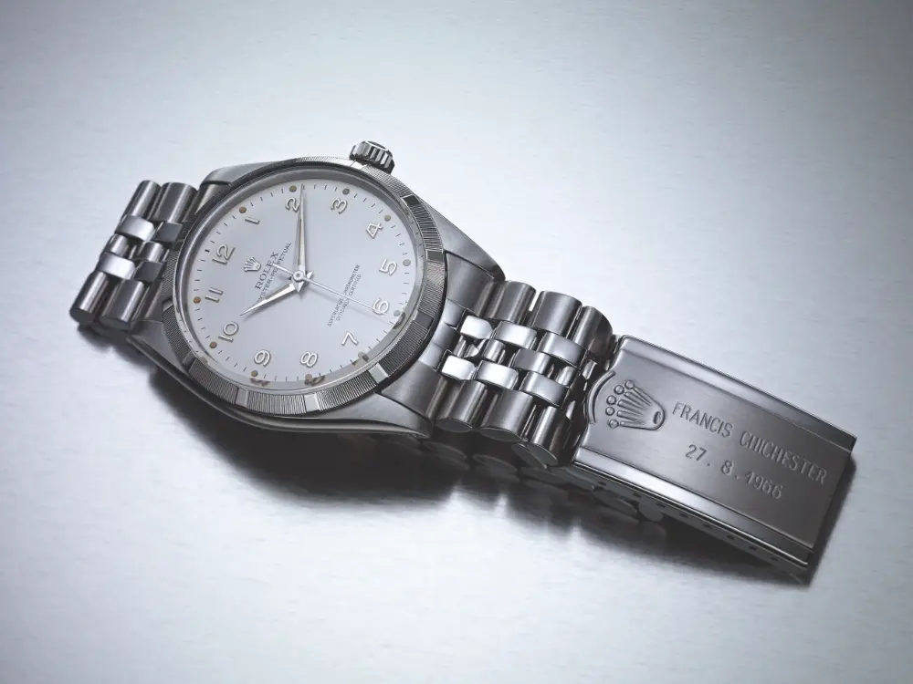 The Rolex Oyster Perpetual watch worn by Sir Francis Chichester during his historic round-the-world voyage in 1966-1967. ©Rolex/Jean-Daniel Meyer