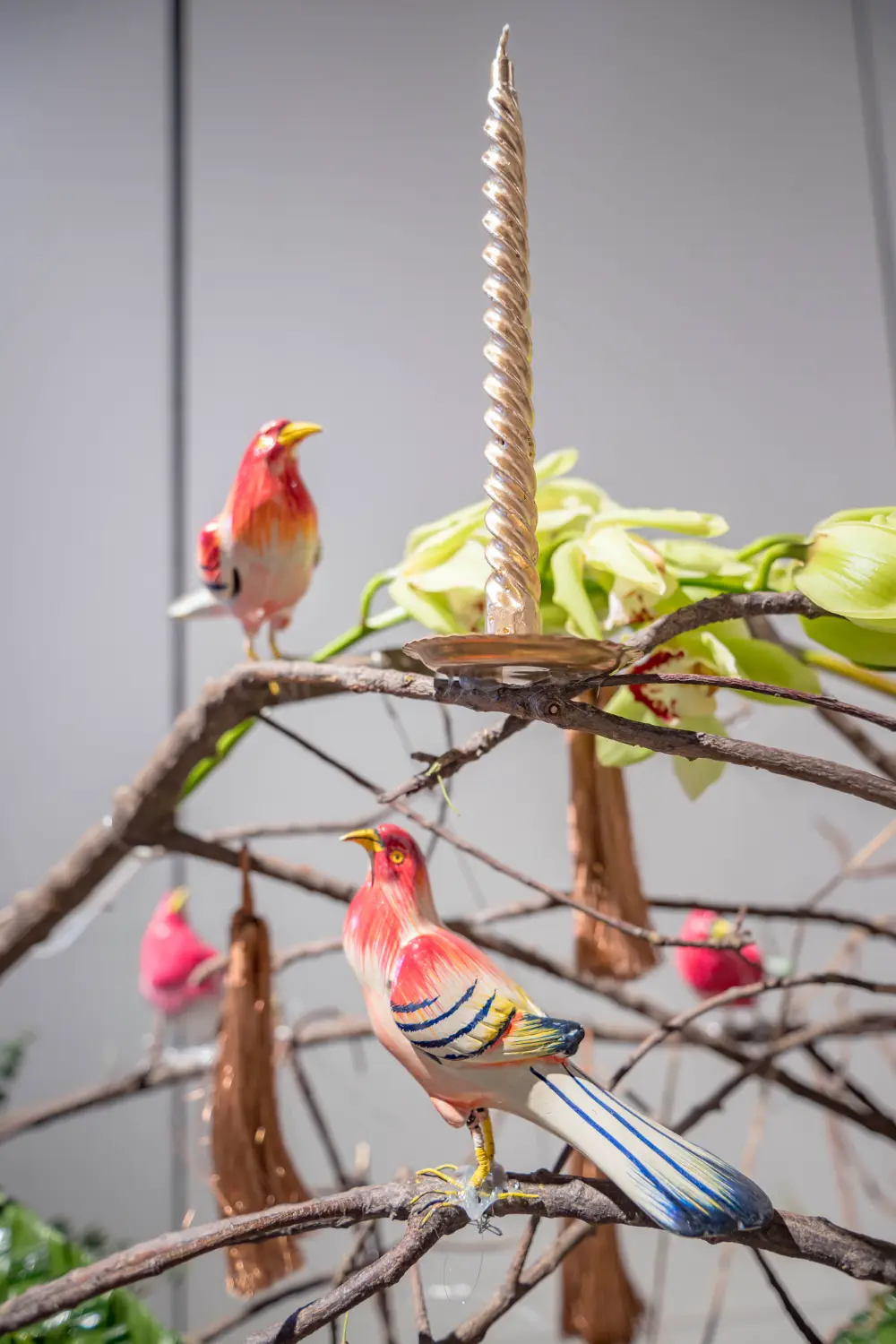 The scenographer collects artisanal objects from local craftspersons for her installations and decor