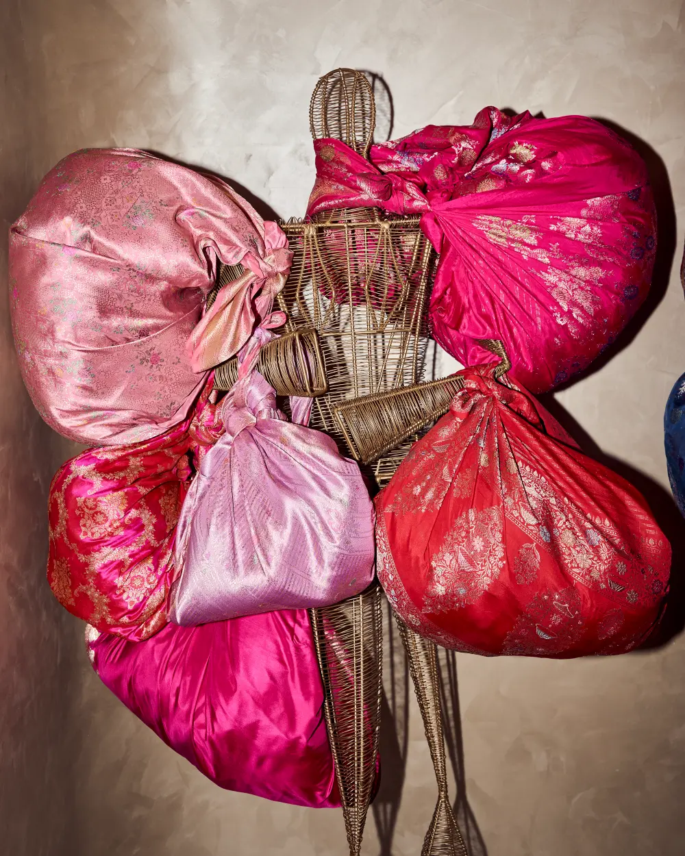 Installations featuring the woven magic of Benarasi silk sarees by Shanti Banaras