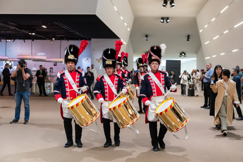 A marching band at the inauguration at PALEXPO, Geneve